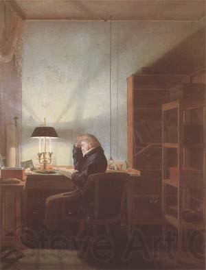 Georg Friedrich Kersting Reader by Lamplight (mk09) Norge oil painting art